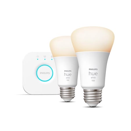 Philips Philips HUE A19 E26 (Medium) Smart-Enabled LED Bulb Starter Kit Cool White 75 Watt Equivalence 2 pk 563080